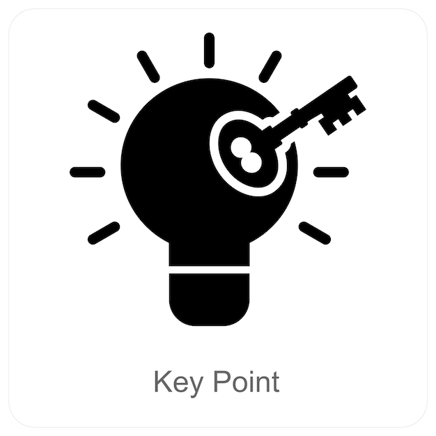 Concepto de punto clave y icono de pin