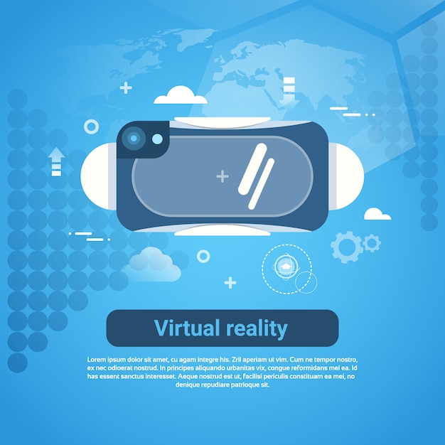 Concepto de realidad virtual 3d gafas Web Banner