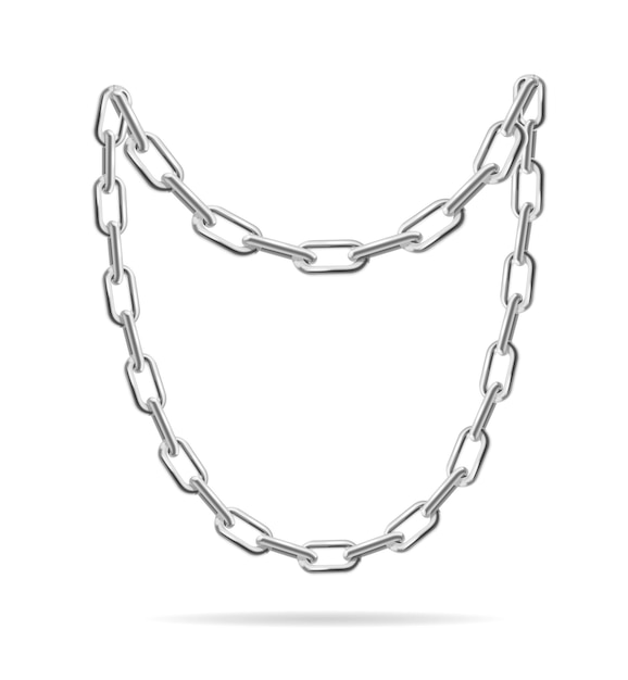 Concepto realista detallado de cadena de plata 3D de protección y collar de energía cadenas metálicas de acero