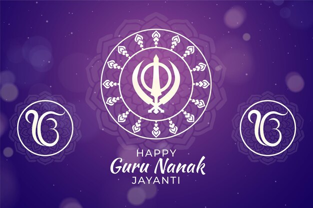 Vector concepto realista de guru nanak jayanti