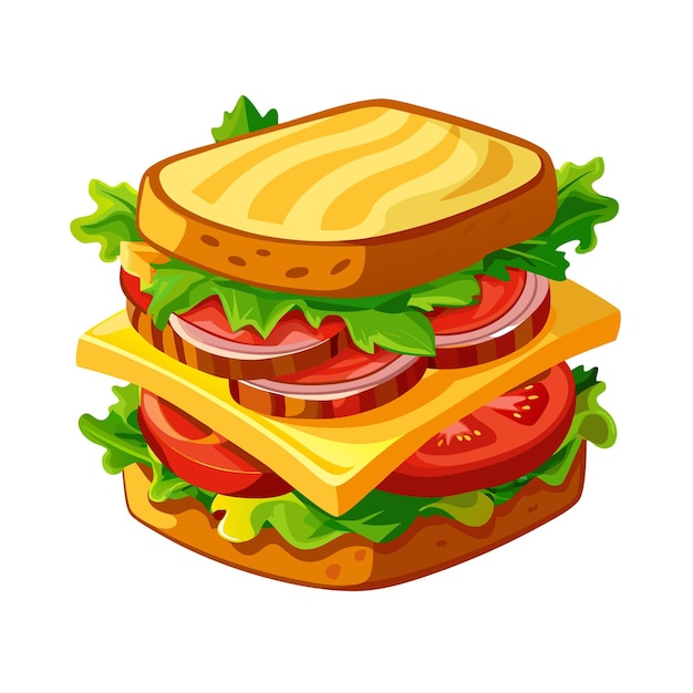 Concepto realista de ilustración vectorial de sándwich