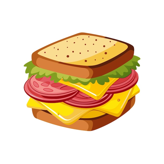 Concepto realista de ilustración vectorial de sándwich