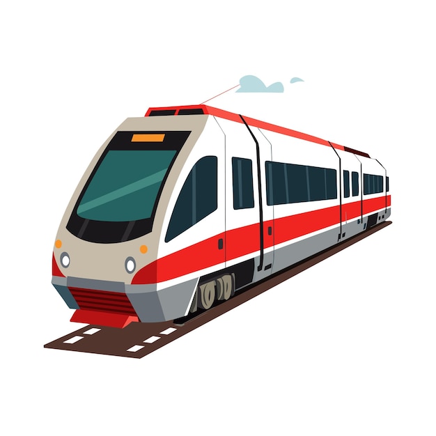 Concepto realista de ilustración vectorial de trenes