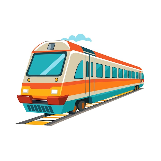 Concepto realista de ilustración vectorial de trenes