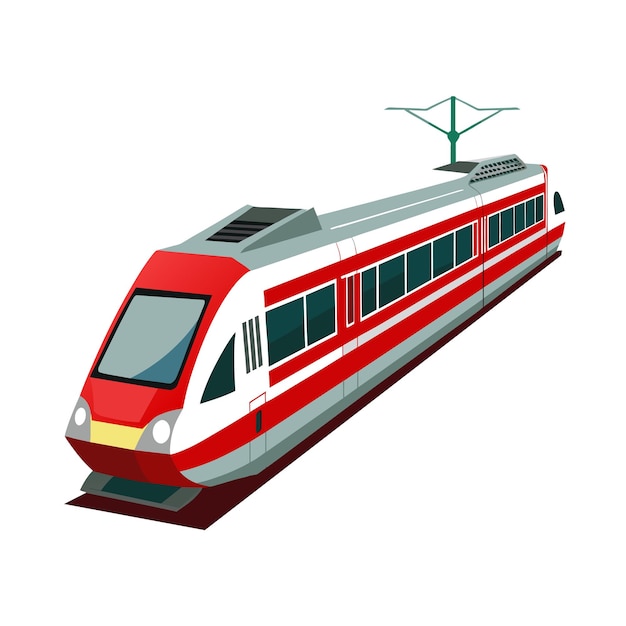 Concepto realista de ilustración vectorial de trenes