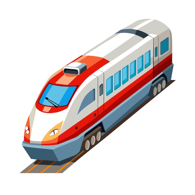 Concepto realista de ilustración vectorial de trenes