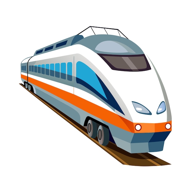 Concepto realista de ilustración vectorial de trenes