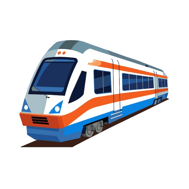 Concepto realista de ilustración vectorial de trenes