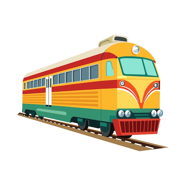 Concepto realista de ilustración vectorial de trenes