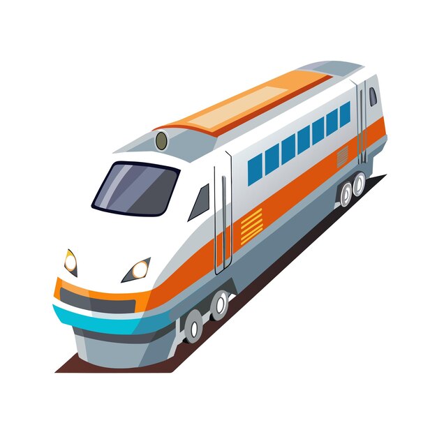 Concepto realista de ilustración vectorial de trenes