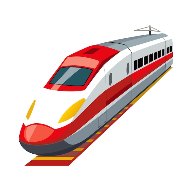 Concepto realista de ilustración vectorial de trenes