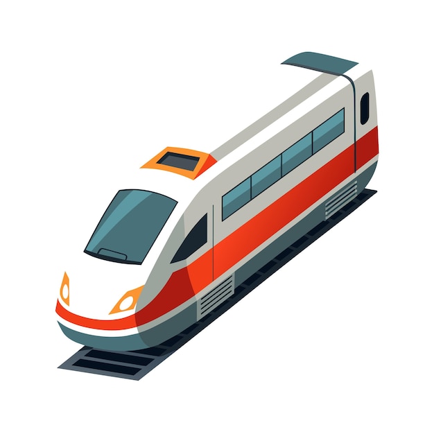 Concepto realista de ilustración vectorial de trenes