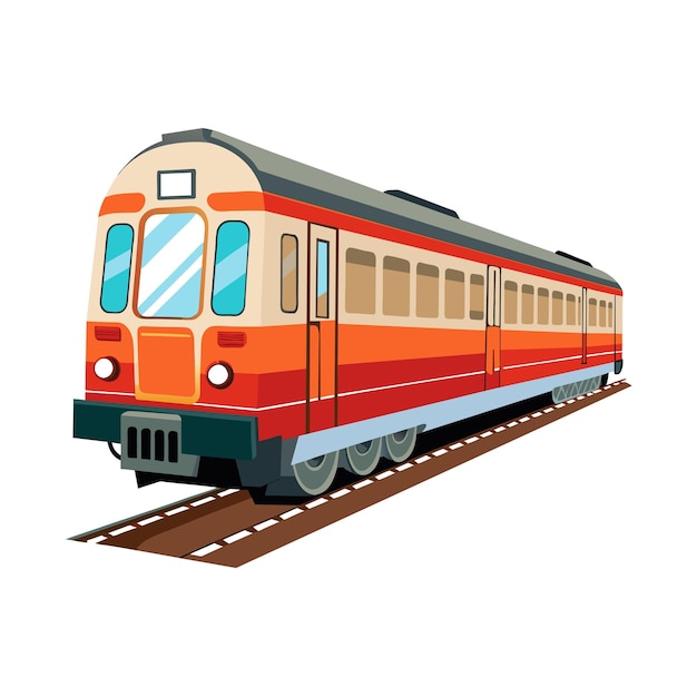Concepto realista de ilustración vectorial de trenes