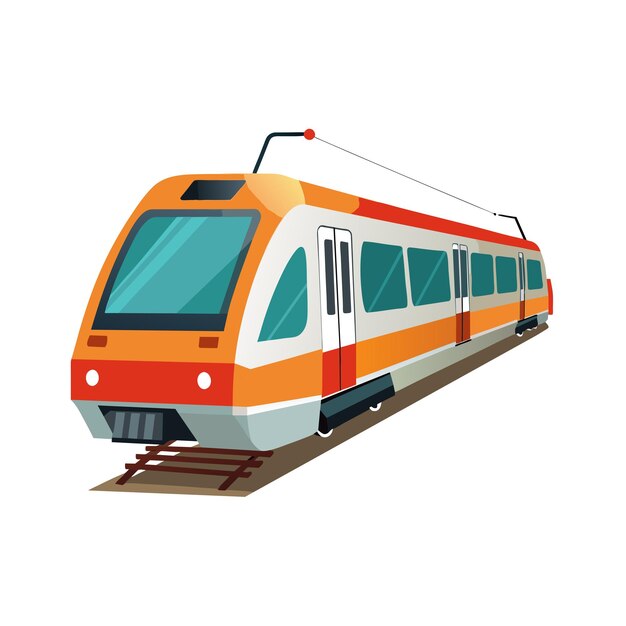 Concepto realista de ilustración vectorial de trenes