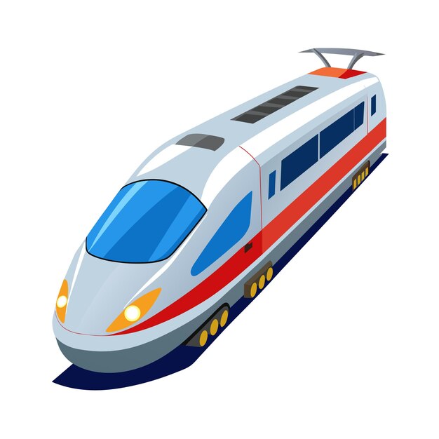 Concepto realista de ilustración vectorial de trenes