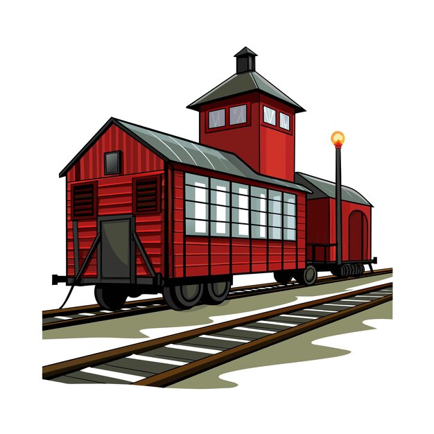Concepto realista de ilustración vectorial de trenes