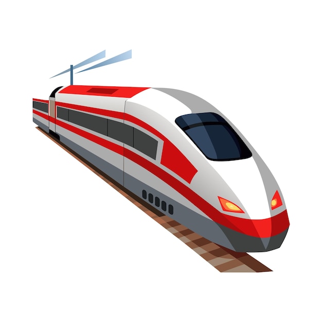 Concepto realista de ilustración vectorial de trenes