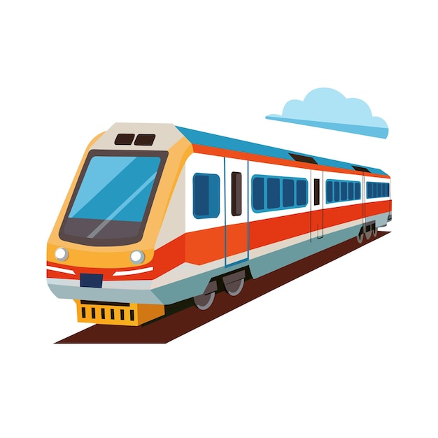 Concepto realista de ilustración vectorial de trenes