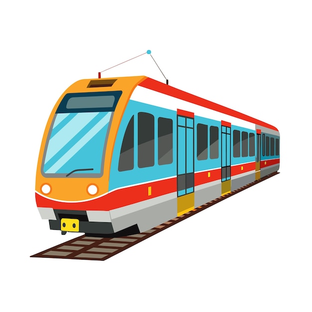 Concepto realista de ilustración vectorial de trenes