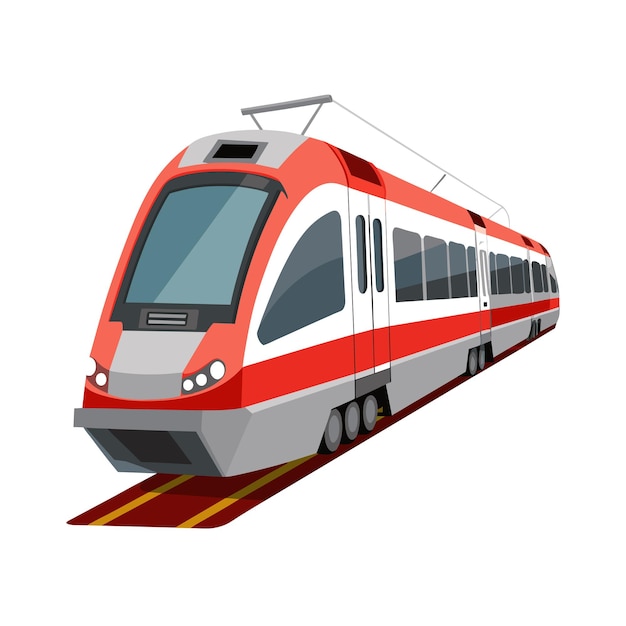 Concepto realista de ilustración vectorial de trenes
