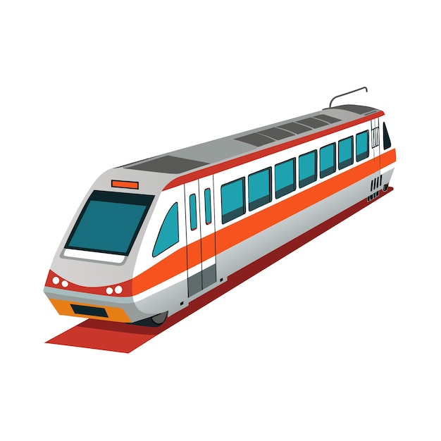 Concepto realista de ilustración vectorial de trenes