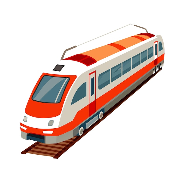 Concepto realista de ilustración vectorial de trenes
