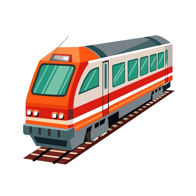 Concepto realista de ilustración vectorial de trenes