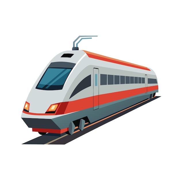 Concepto realista de ilustración vectorial de trenes