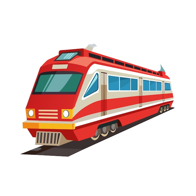 Concepto realista de ilustración vectorial de trenes