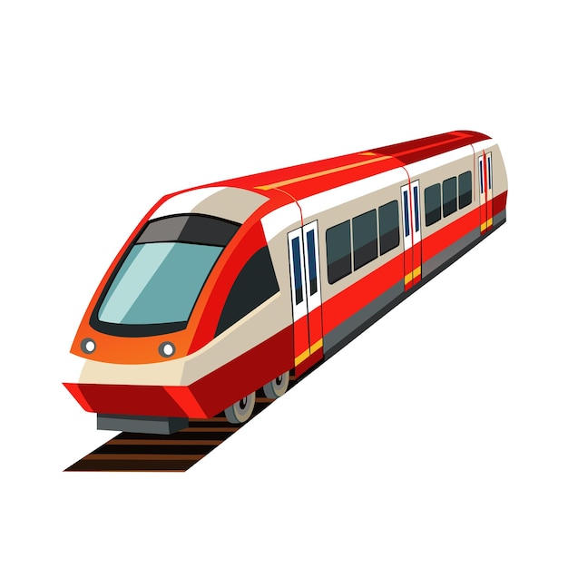 Concepto realista de ilustración vectorial de trenes