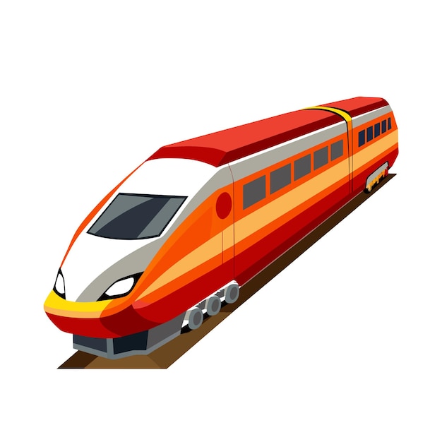 Concepto realista de ilustración vectorial de trenes