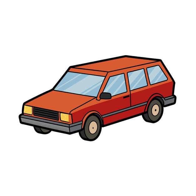 Concepto realista de ilustración vectorial de vehículos de automóviles