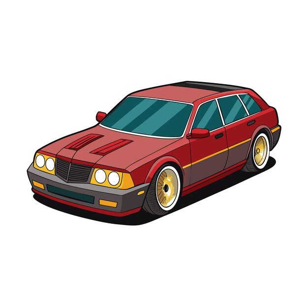 Concepto realista de ilustración vectorial de vehículos de automóviles