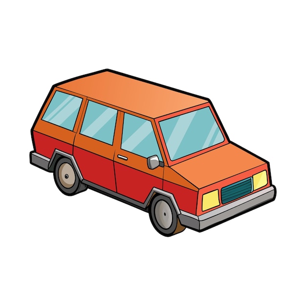 Concepto realista de ilustración vectorial de vehículos de automóviles