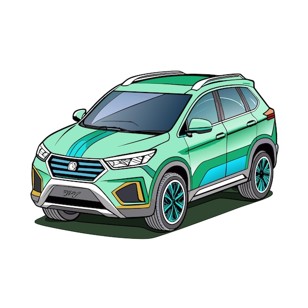 Concepto realista de ilustración vectorial de vehículos de automóviles