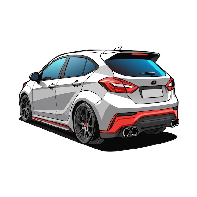 Concepto realista de ilustración vectorial de vehículos de automóviles