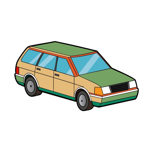 Concepto realista de ilustración vectorial de vehículos de automóviles