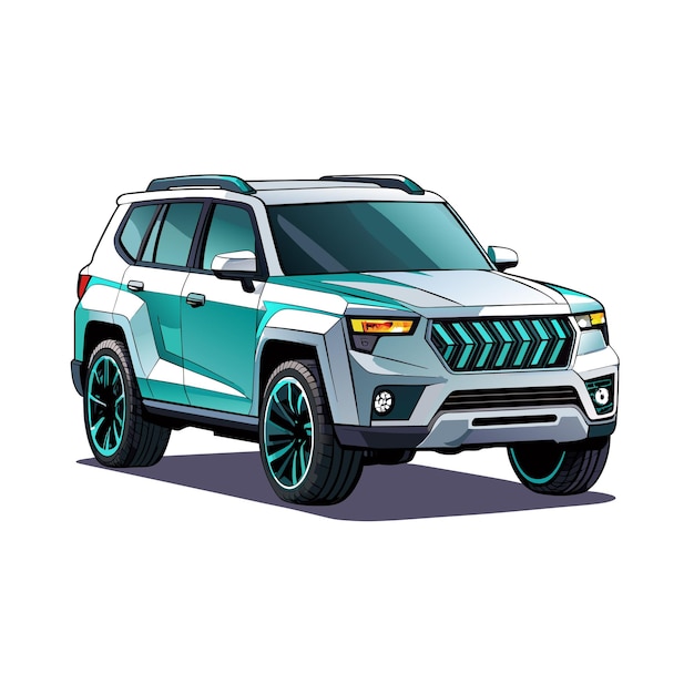 Concepto realista de ilustración vectorial de vehículos de automóviles