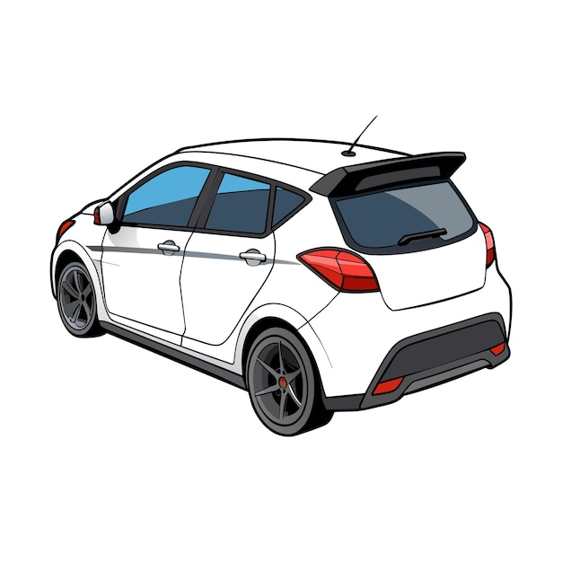 Concepto realista de ilustración vectorial de vehículos de automóviles