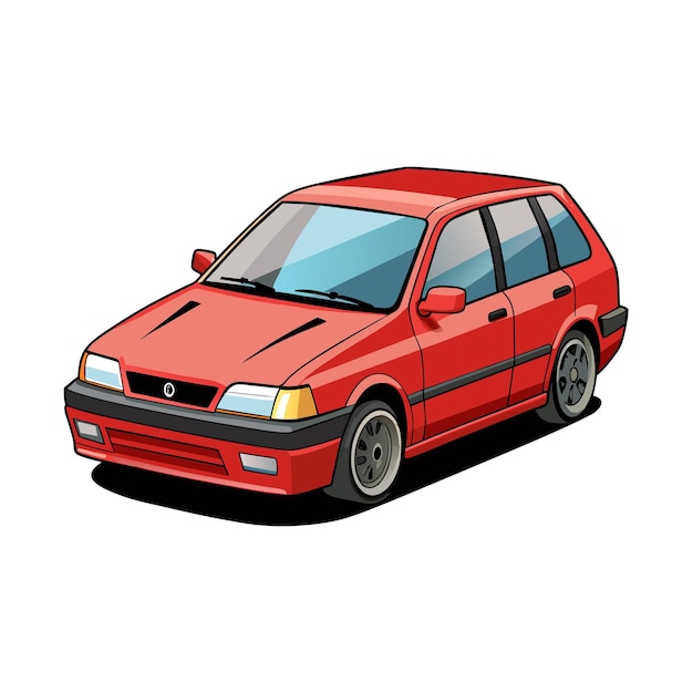 Concepto realista de ilustración vectorial de vehículos de automóviles