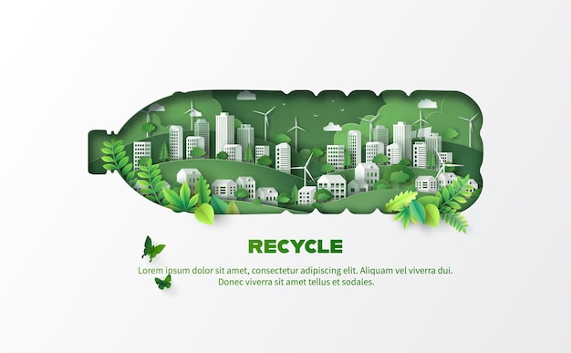 Concepto de reciclaje y medio ambiente
