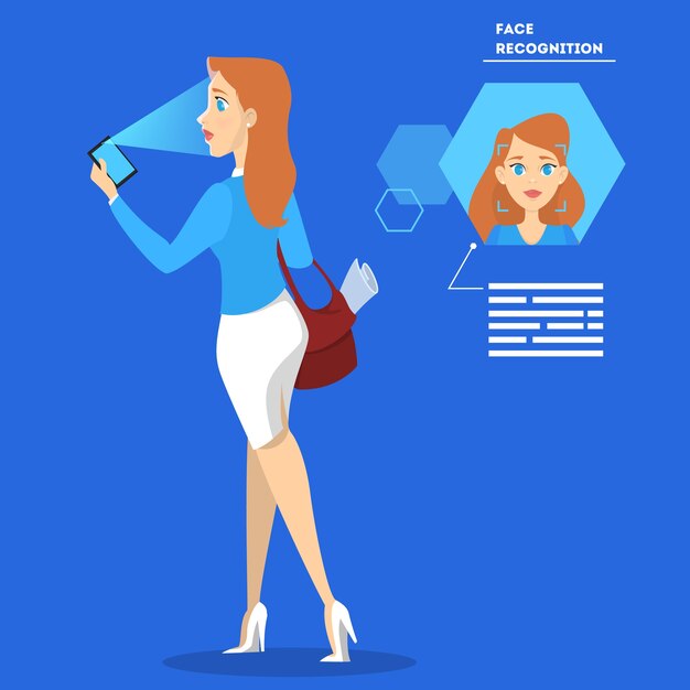 Concepto de reconocimiento facial. Idea de tecnología moderna