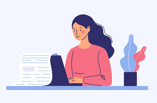 el concepto de un redactor que crea un blog la idea de escribir textos creatividad y promoción