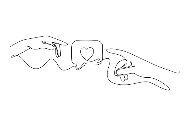 Concepto de redes sociales Diseño de dibujo de línea única Ilustración gráfica vectorial