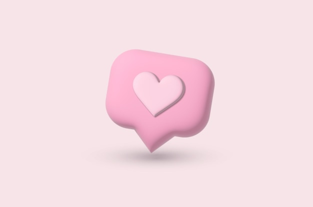 Concepto de redes sociales de notificación de icono de me gusta, corazón y amor