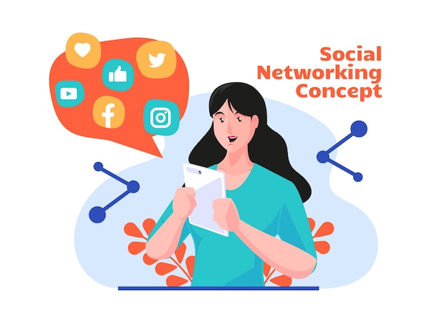 concepto de redes sociales con redes sociales