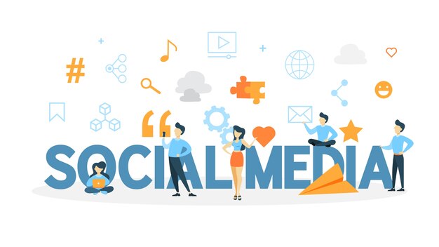 Concepto de redes sociales.