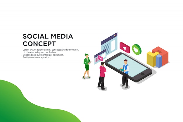 Vector concepto de redes sociales