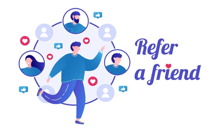 Vector concepto de referir a un amigo programa de referidos marketing de referidos referir amigos