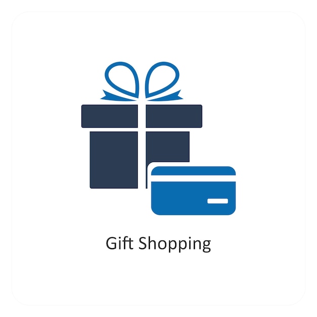 Concepto de regalo y icono de compras
